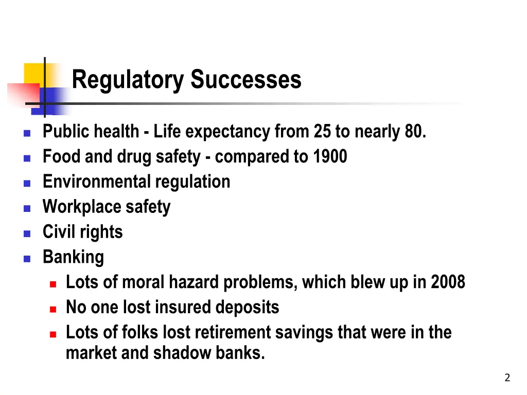 regulatory successes