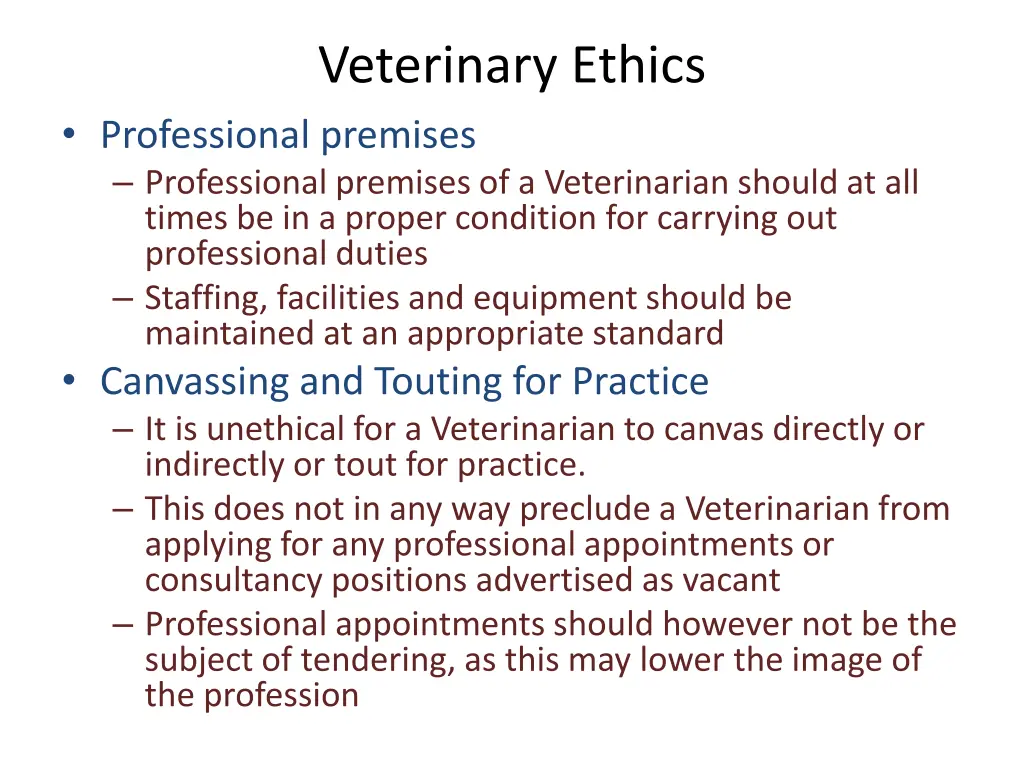 veterinary ethics 2