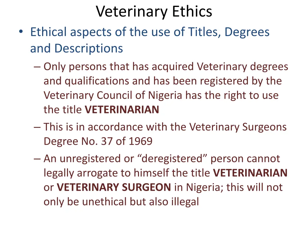 veterinary ethics 4