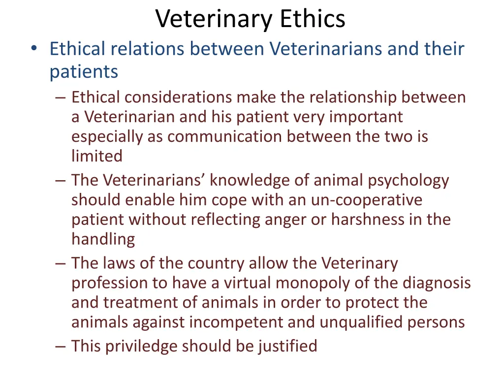 veterinary ethics 6