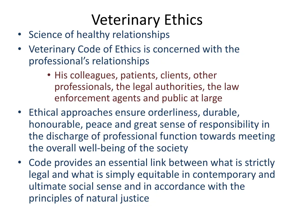 veterinary ethics