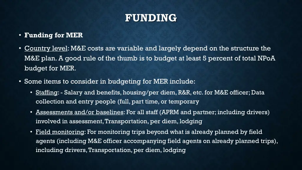 funding