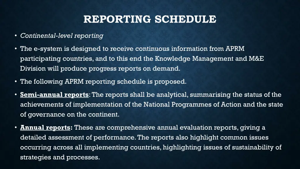 reporting schedule 1