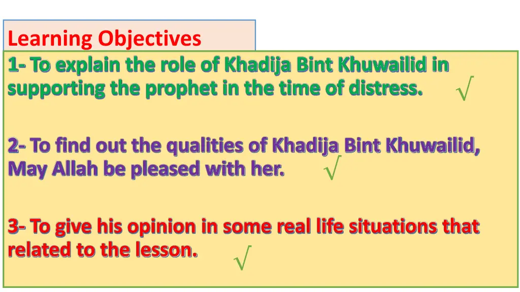 learning objectives 1 to explain the role 2