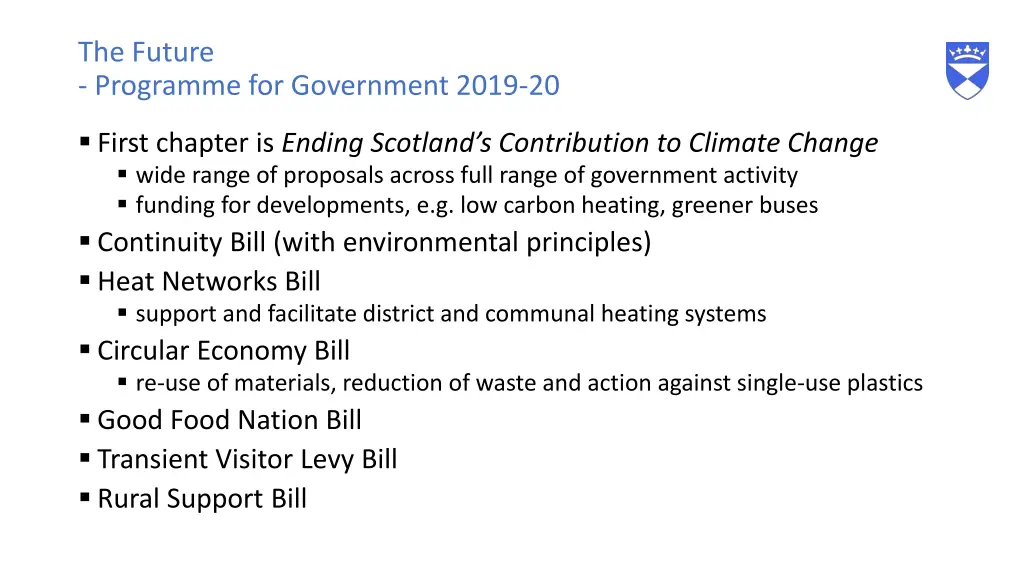 the future programme for government 2019 20