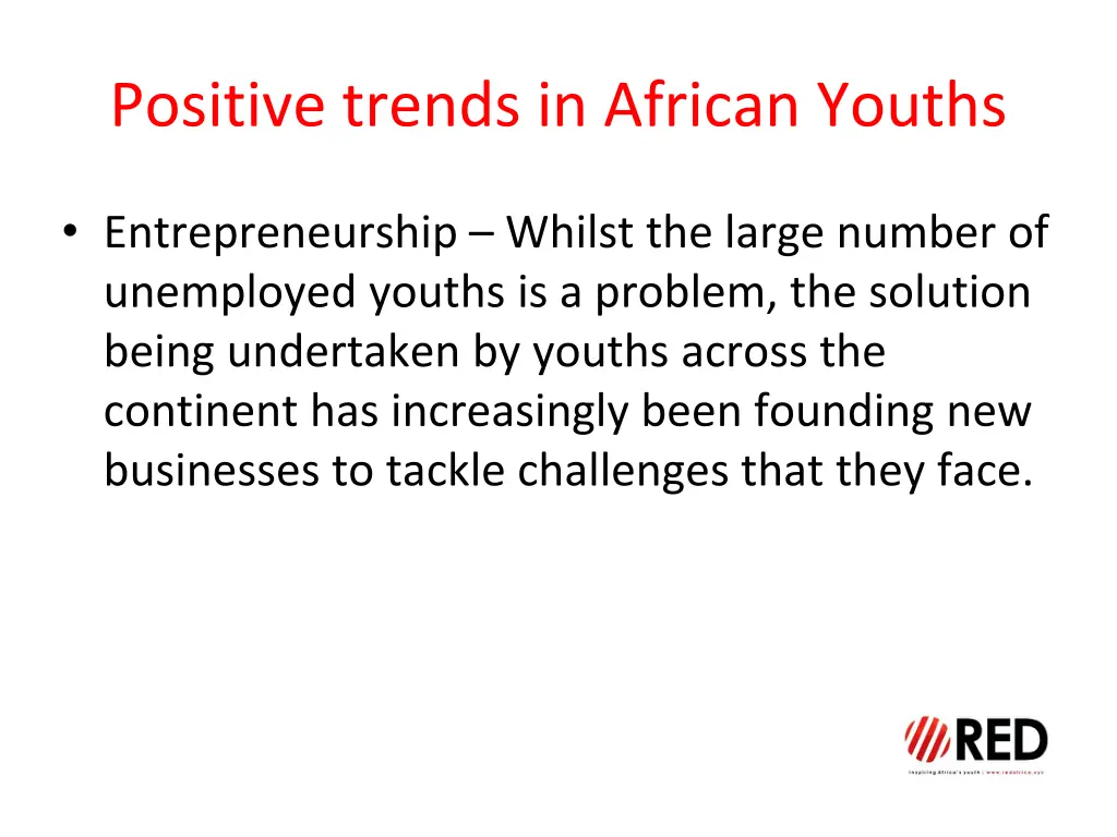 positive trends in african youths