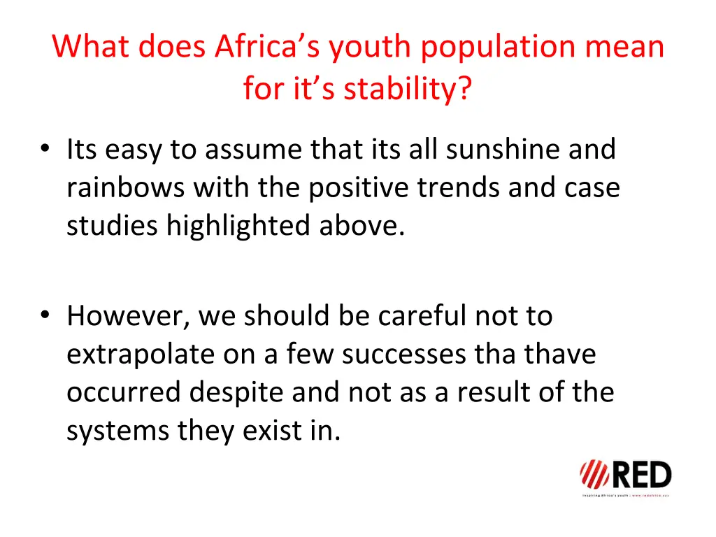 what does africa s youth population mean