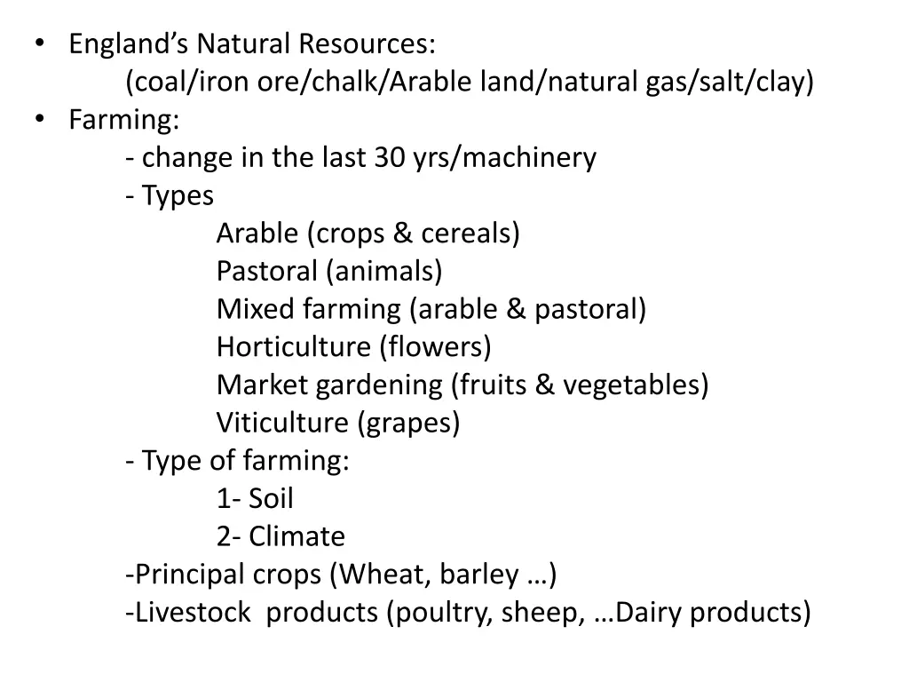 england s natural resources coal iron ore chalk