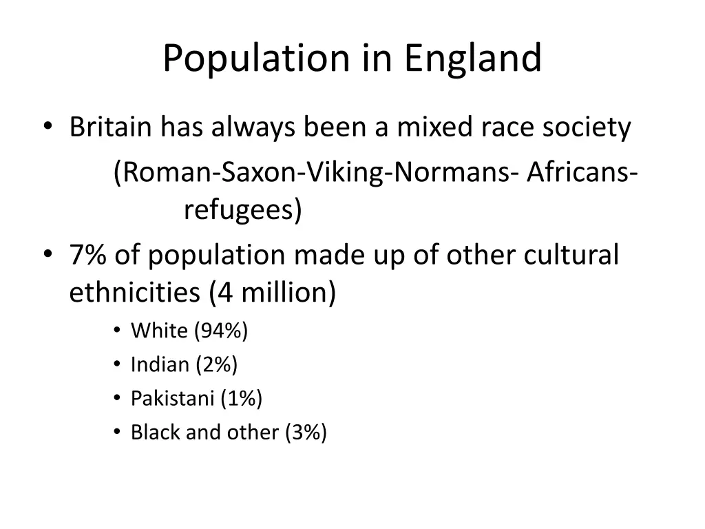 population in england