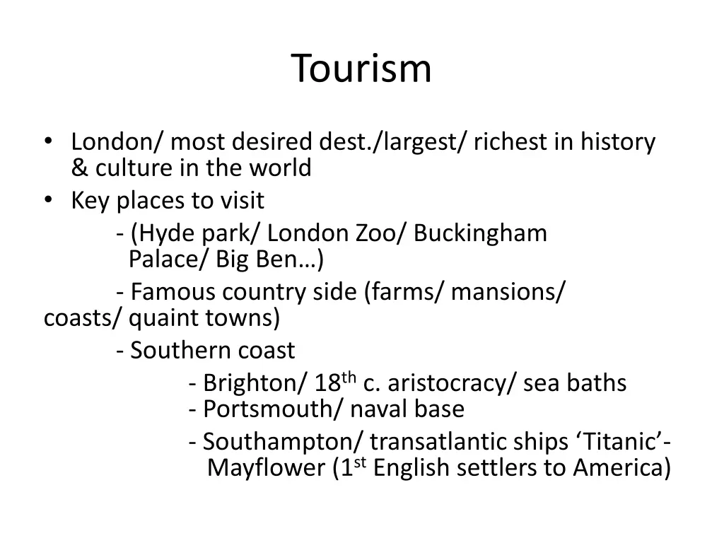 tourism