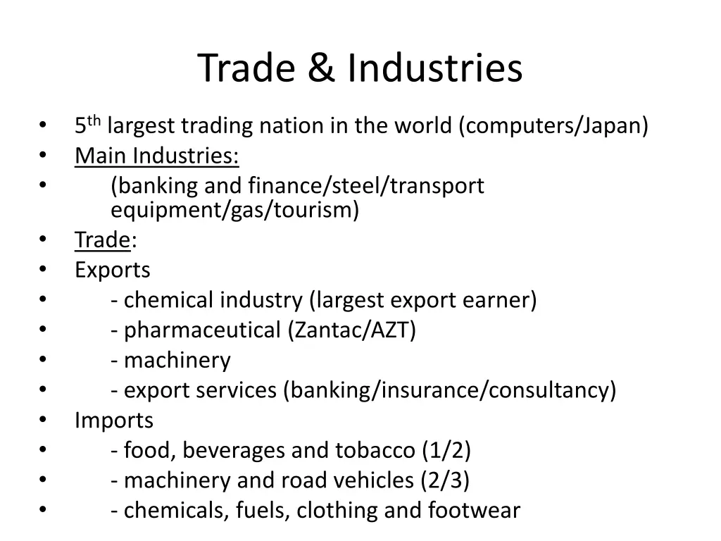 trade industries