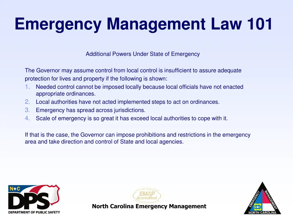 emergency management law 101 11