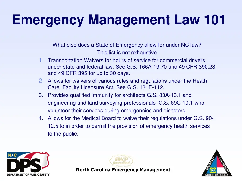 emergency management law 101 12