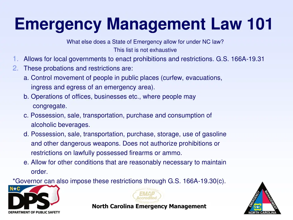 emergency management law 101 13