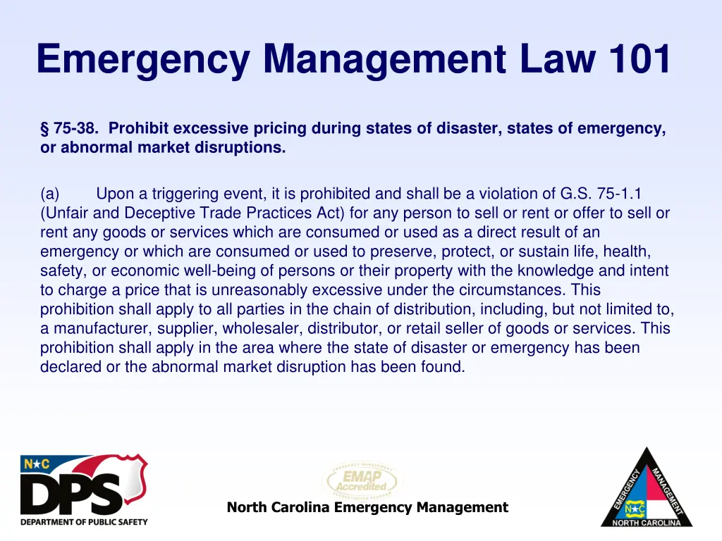 emergency management law 101 15