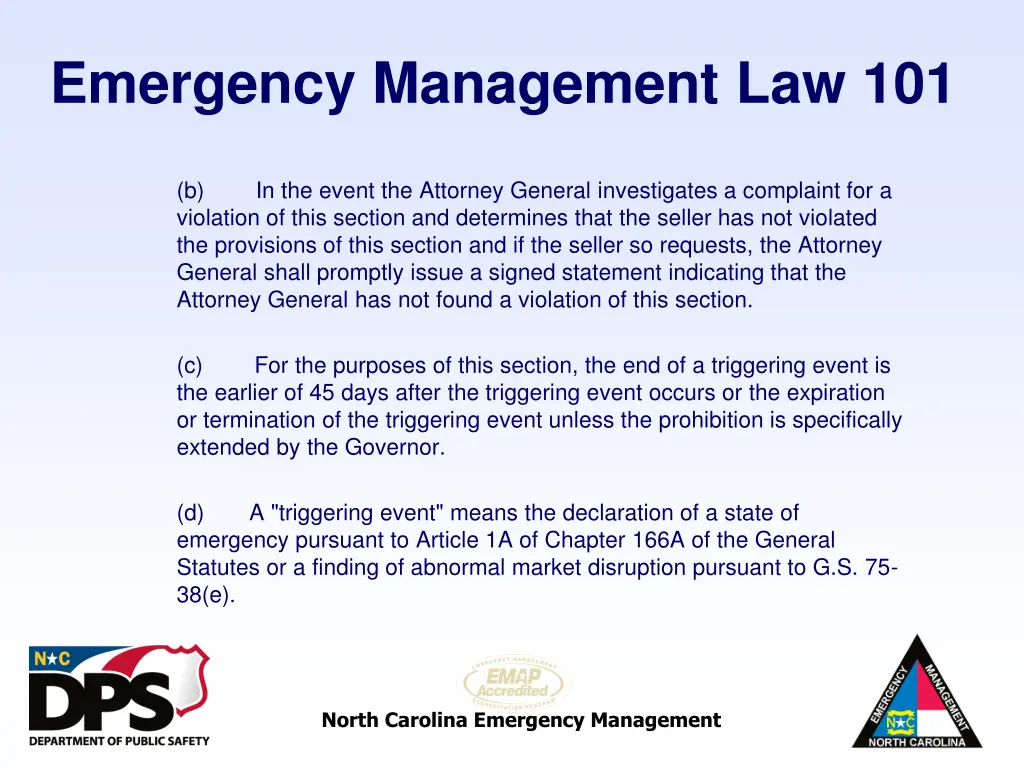 emergency management law 101 17