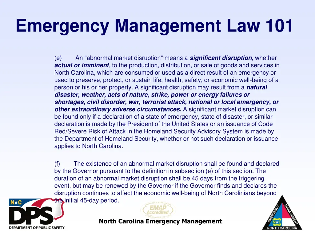 emergency management law 101 18