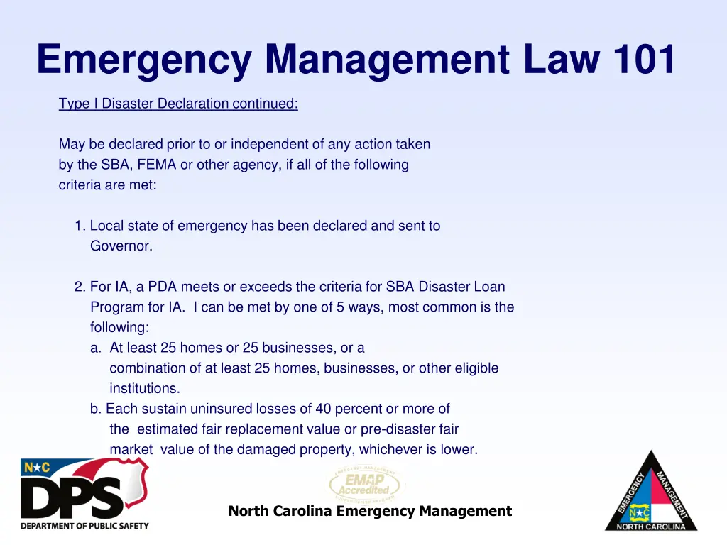 emergency management law 101 23