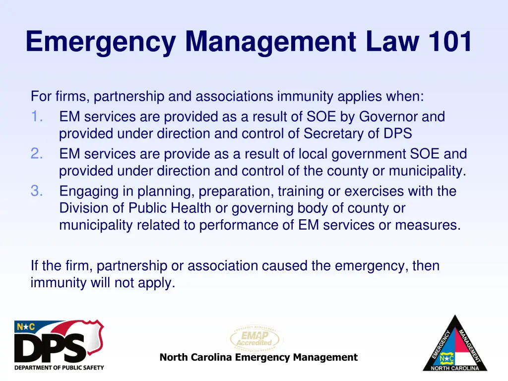 emergency management law 101 30