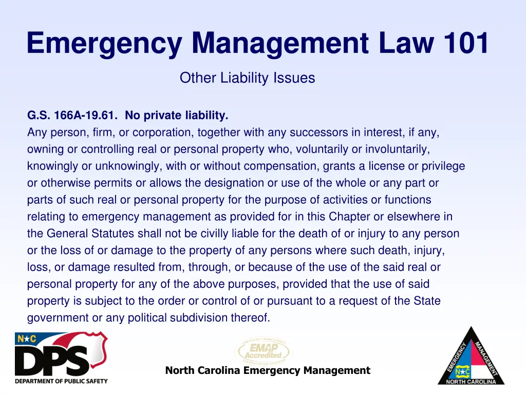 emergency management law 101 33