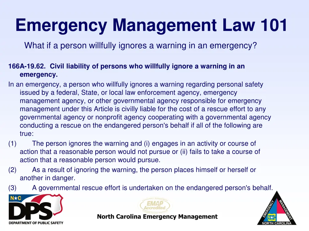 emergency management law 101 34