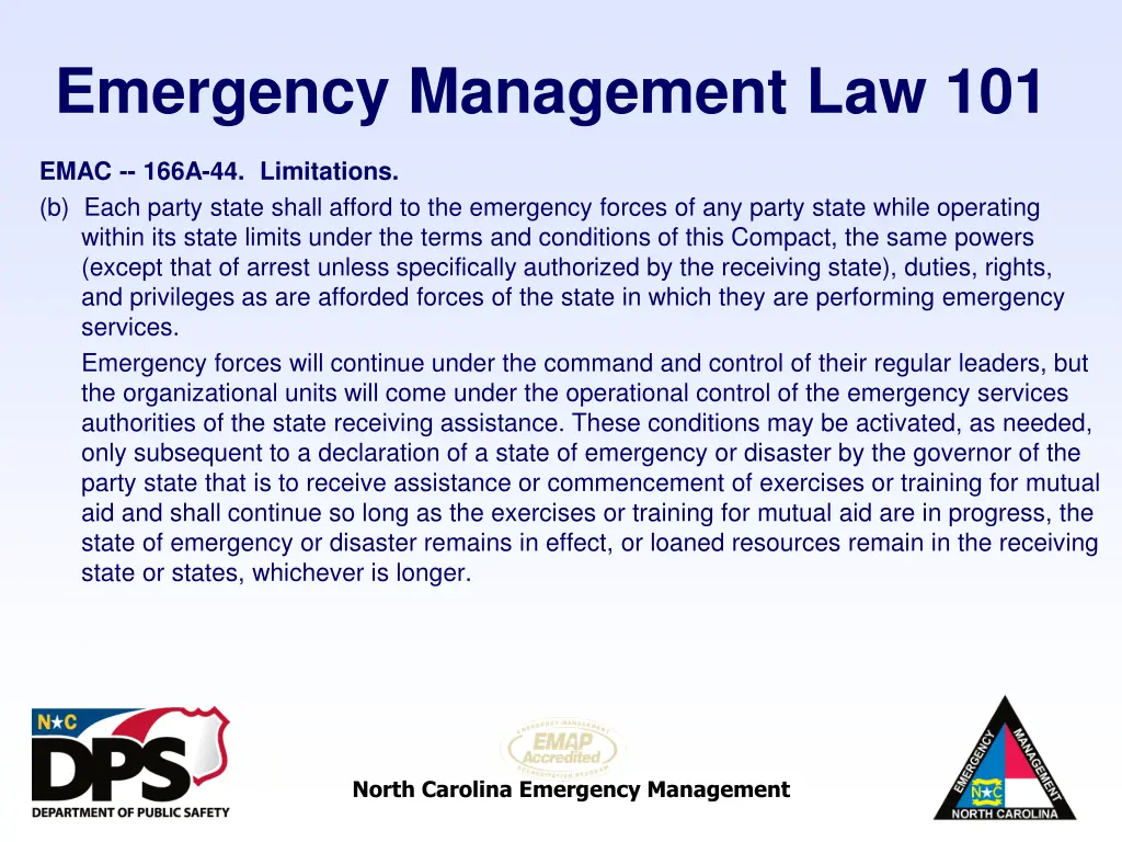 emergency management law 101 39