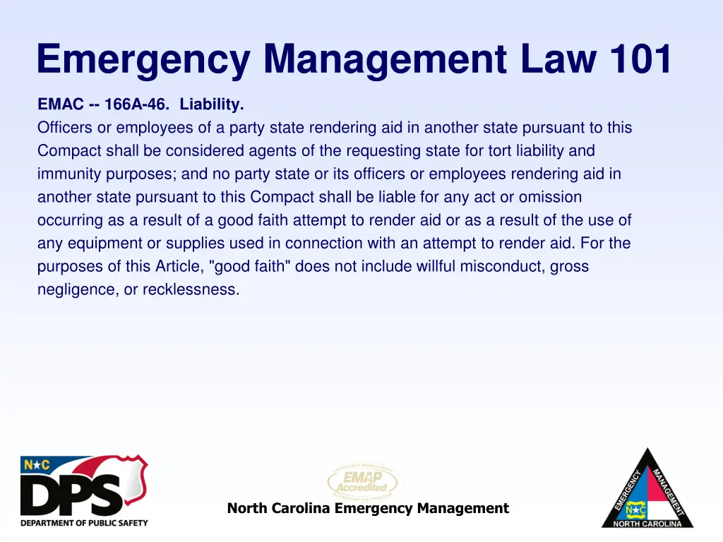 emergency management law 101 40