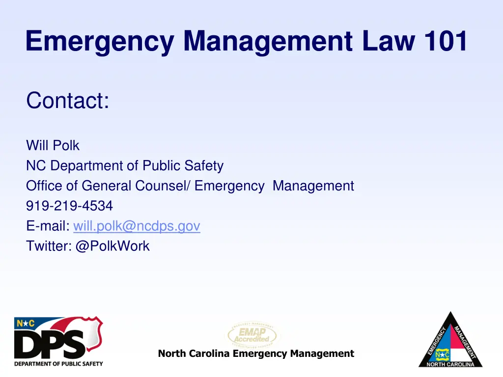 emergency management law 101 42