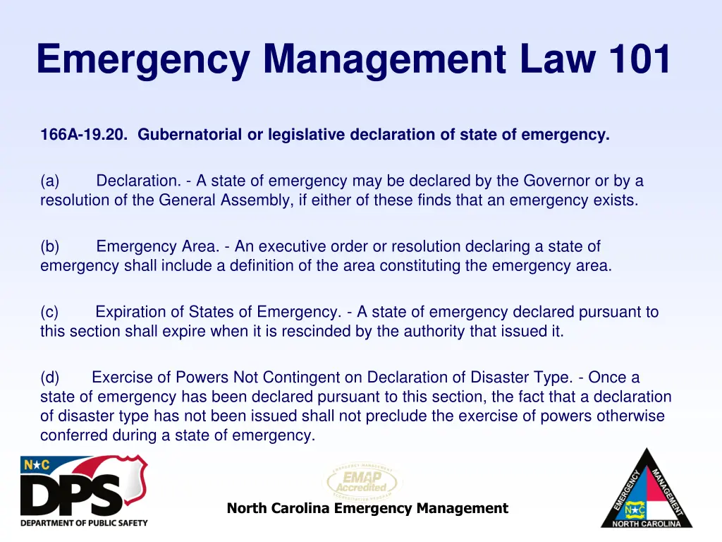 emergency management law 101 7