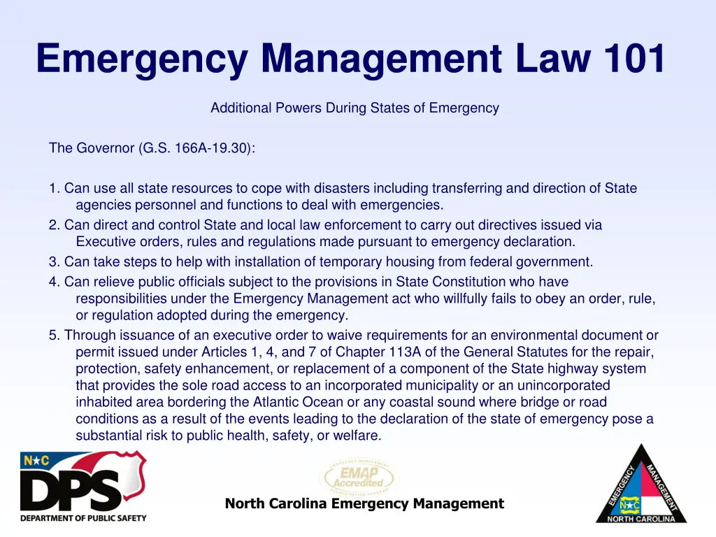 emergency management law 101 9