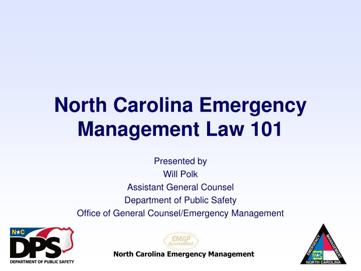 north carolina emergency management law 101