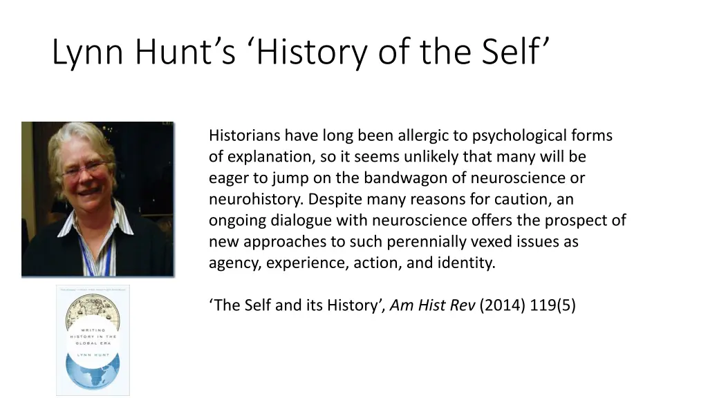 lynn hunt s history of the self