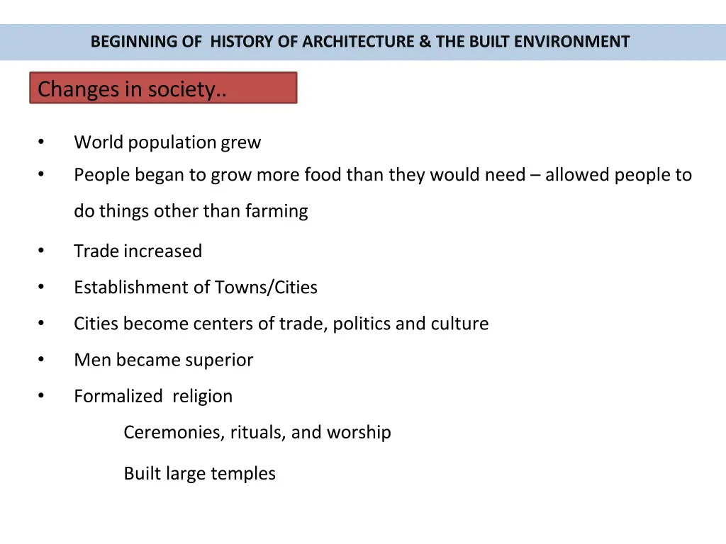 beginning of history of architecture the built 10