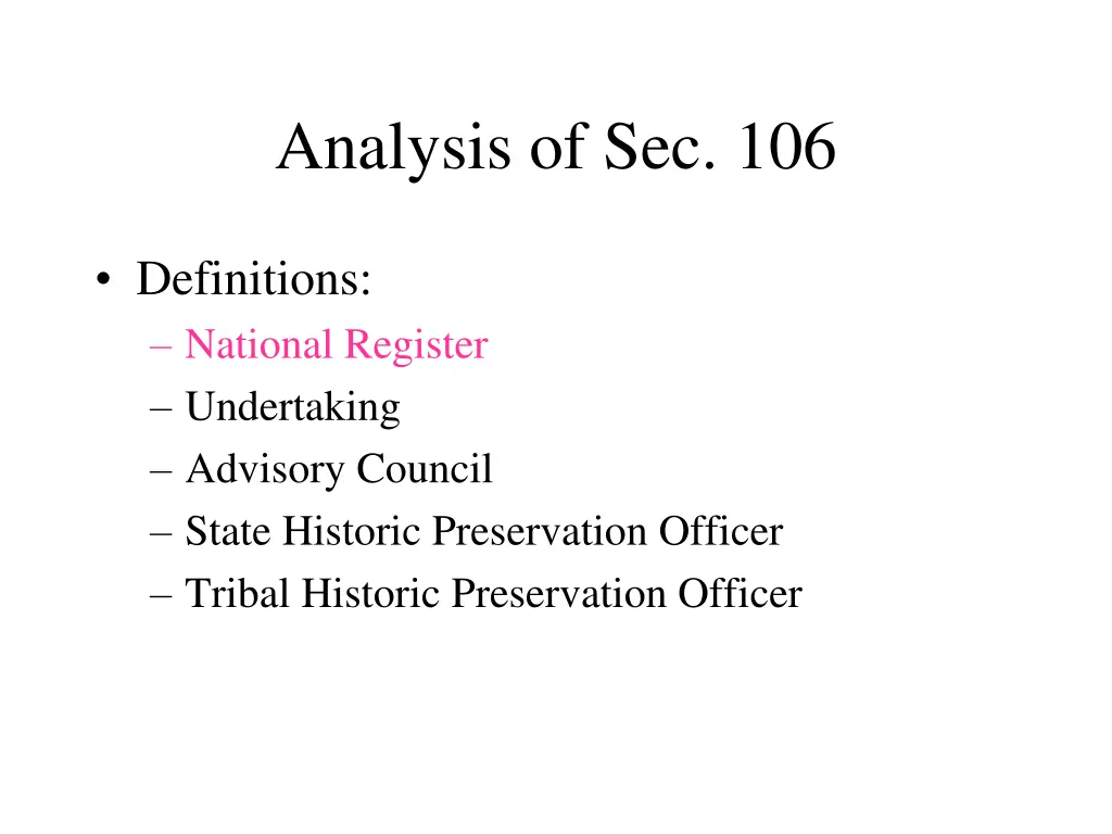 analysis of sec 106