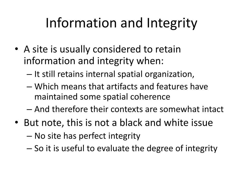 information and integrity 1