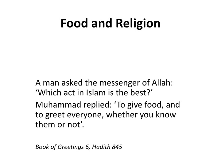 food and religion