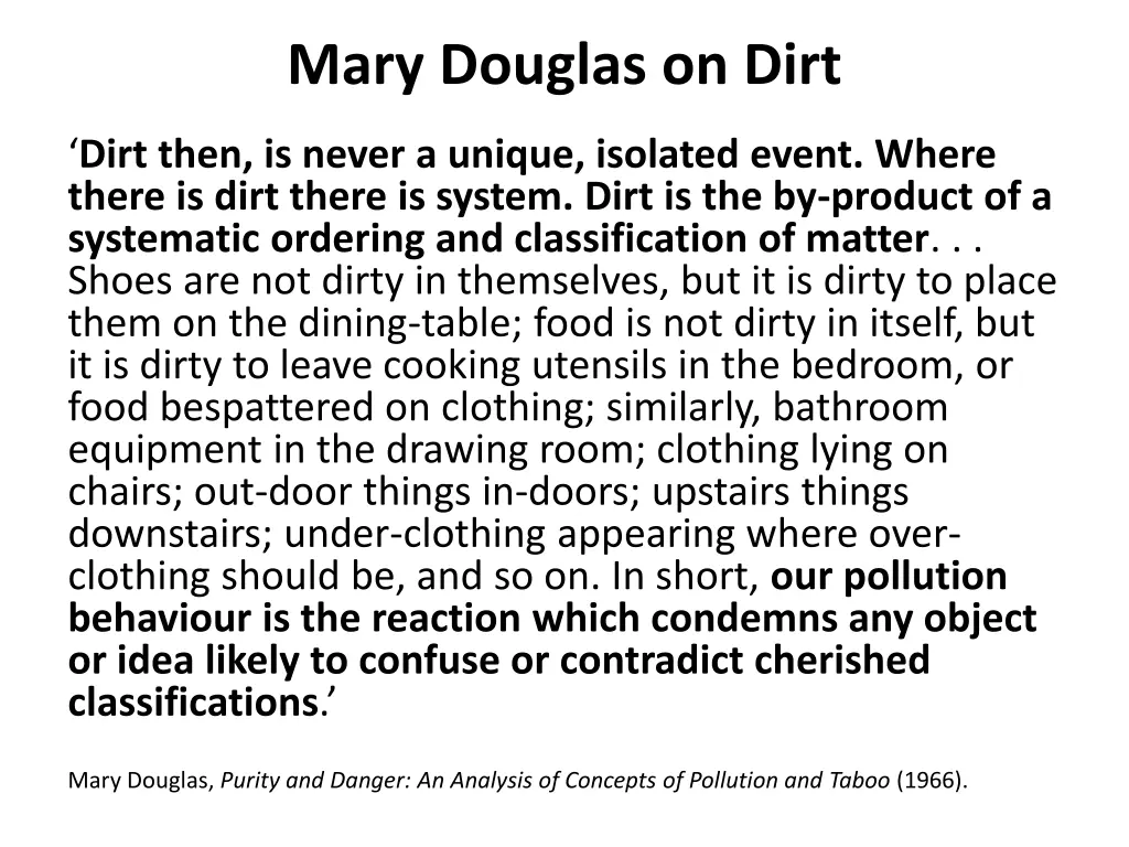 mary douglas on dirt