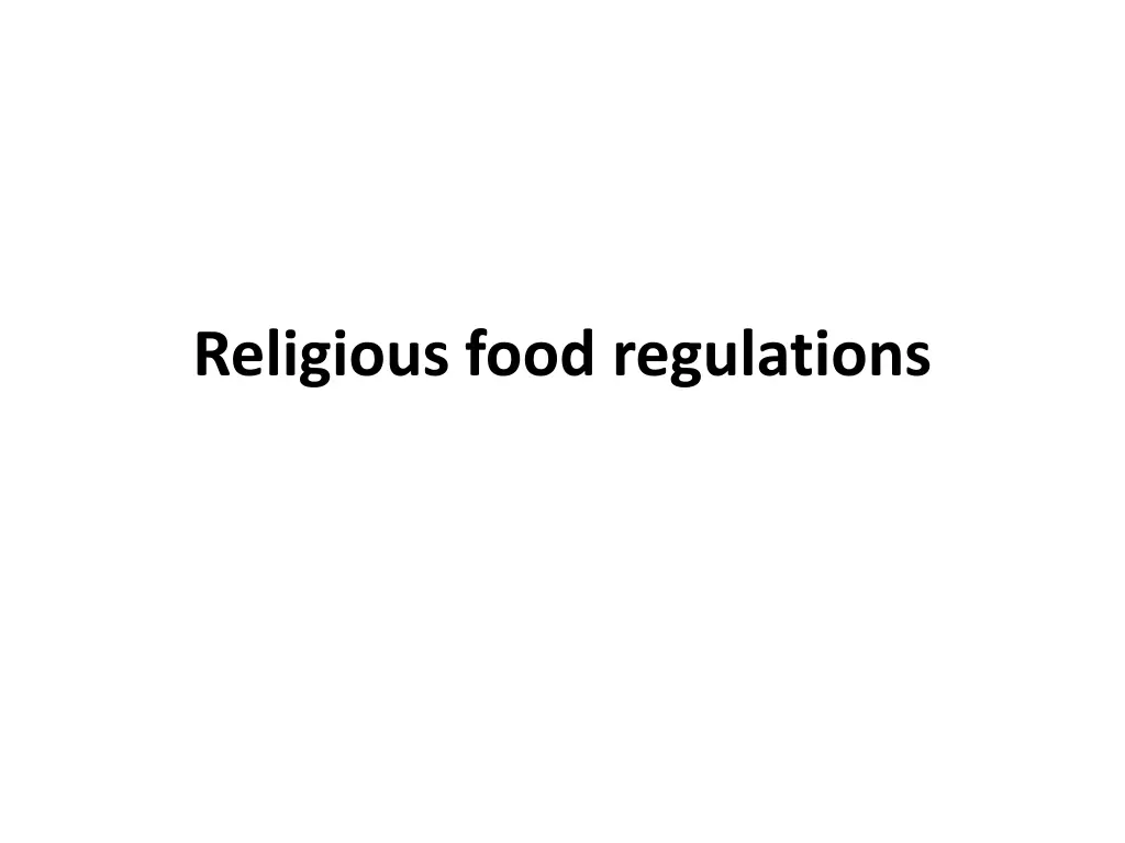 religious food regulations