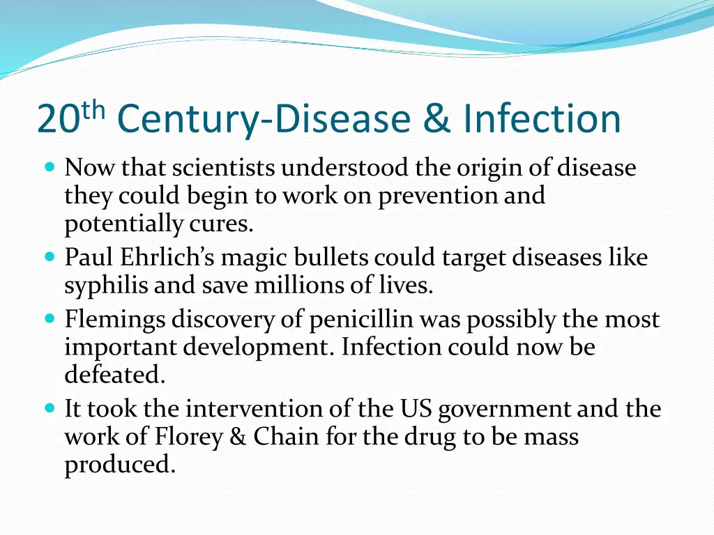 20 th century disease infection now that