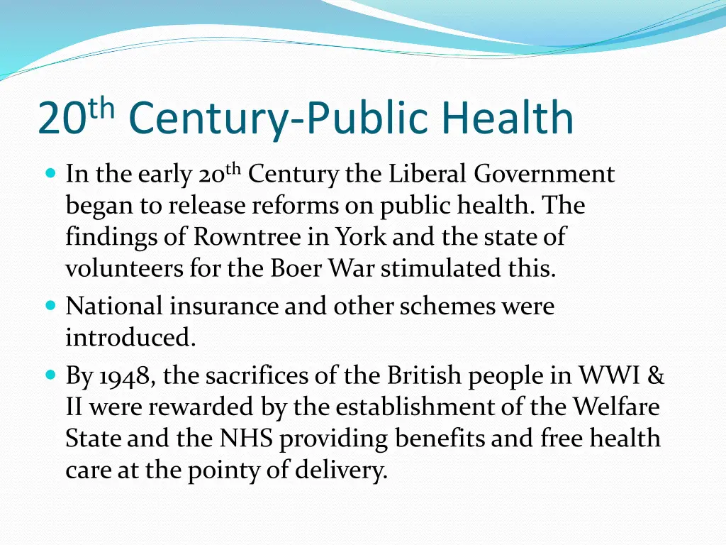 20 th century public health