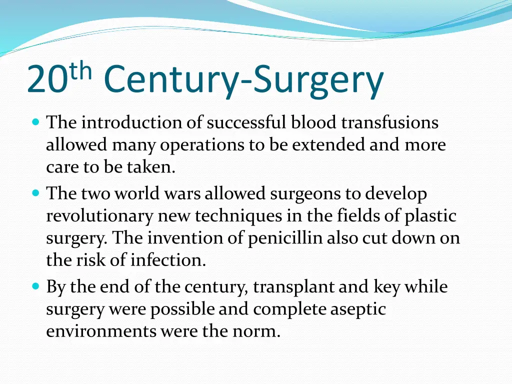 20 th century surgery