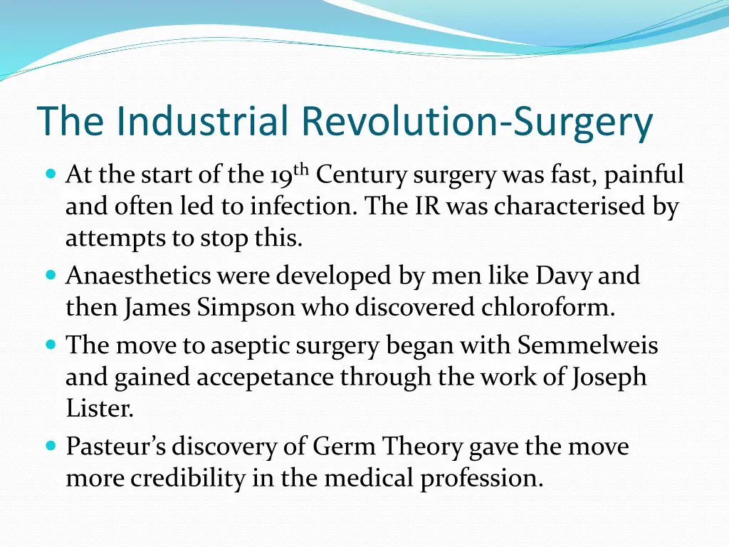 the industrial revolution surgery