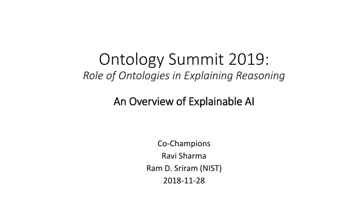 ontology summit 2019 role of ontologies