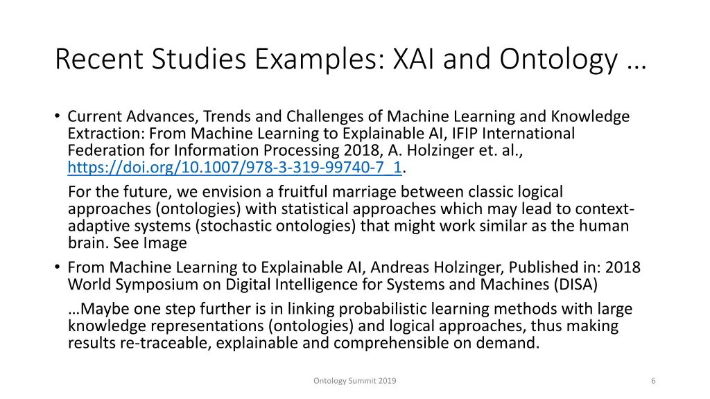 recent studies examples xai and ontology