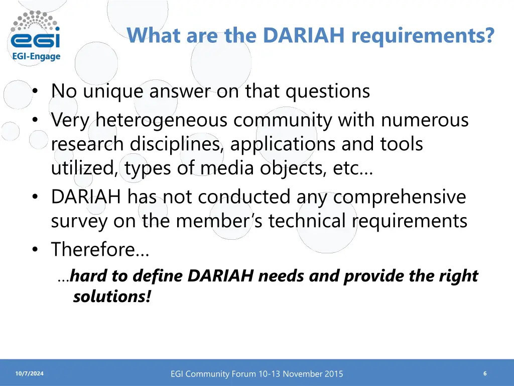 what are the dariah requirements