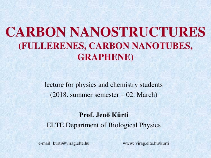 carbon nanostructures fullerenes carbon nanotubes