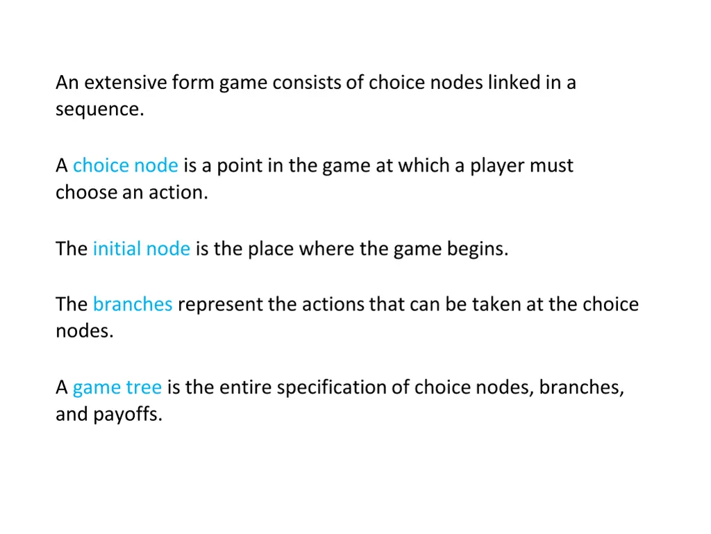 an extensive form game consists of choice nodes