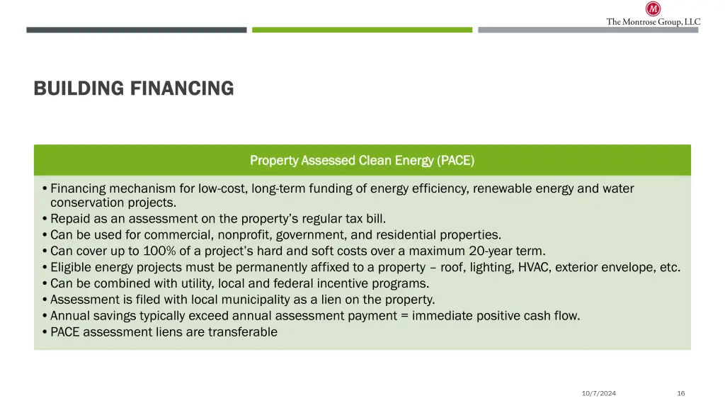 building financing