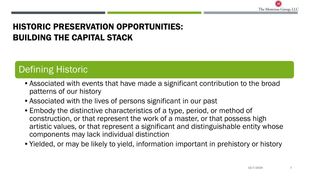 historic preservation opportunities building 5