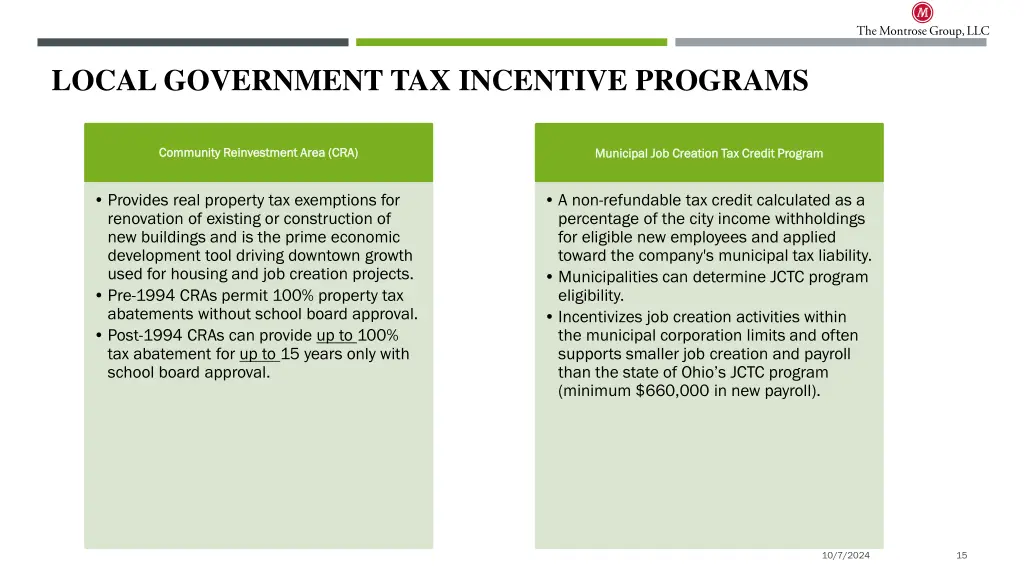 local government tax incentive programs